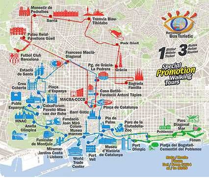 Mapa de recorridos del Bus Tur�stic